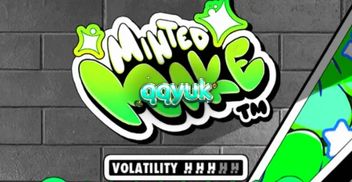 Tampilan visual slot Minted Mike dengan estetika graffiti neon