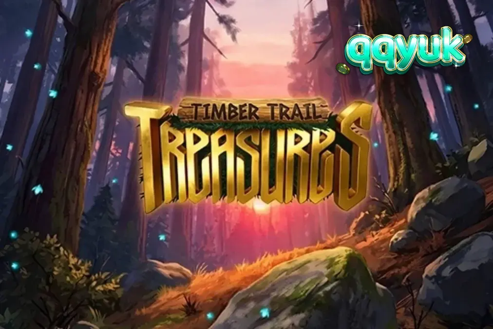 Pemandangan hutan mistis dengan simbol hewan dan rune dalam slot Timber Trail Treasures
