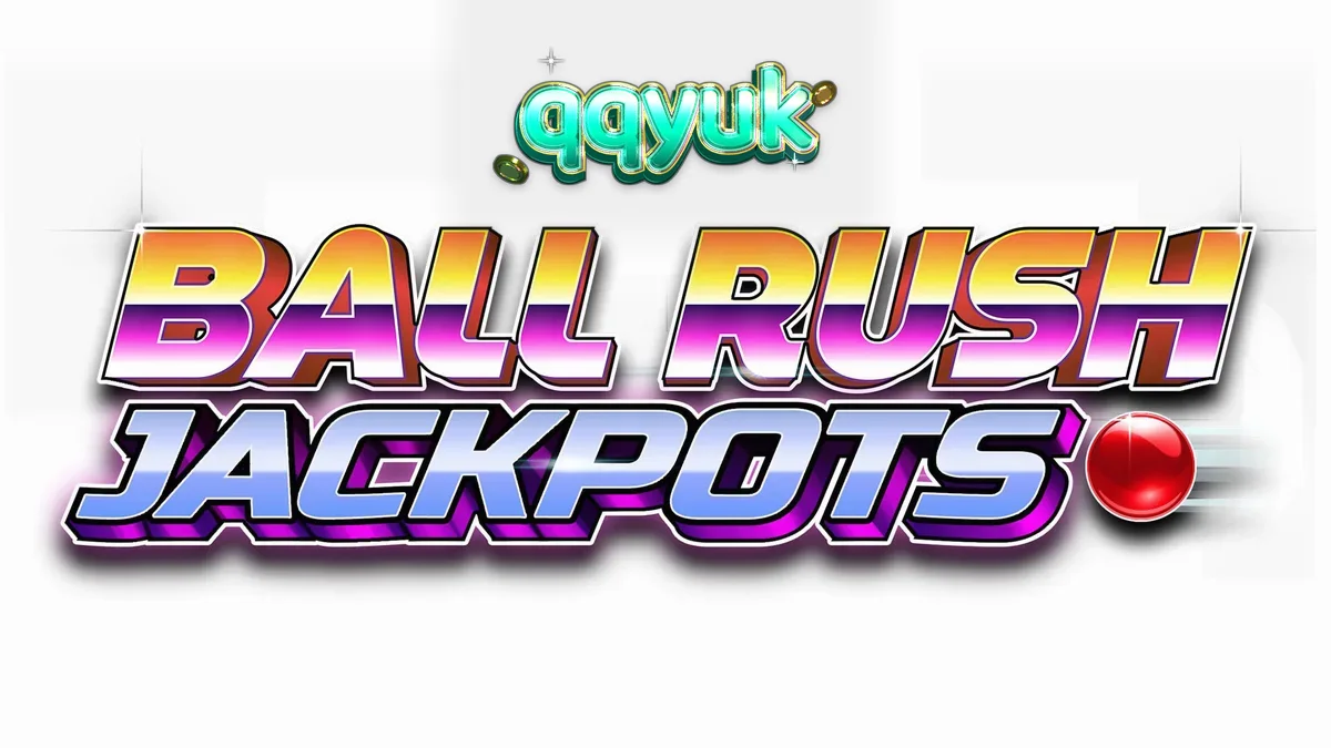 Tampilan antarmuka permainan Ball Rush Jackpots dengan papan pasak dan bola yang jatuh.